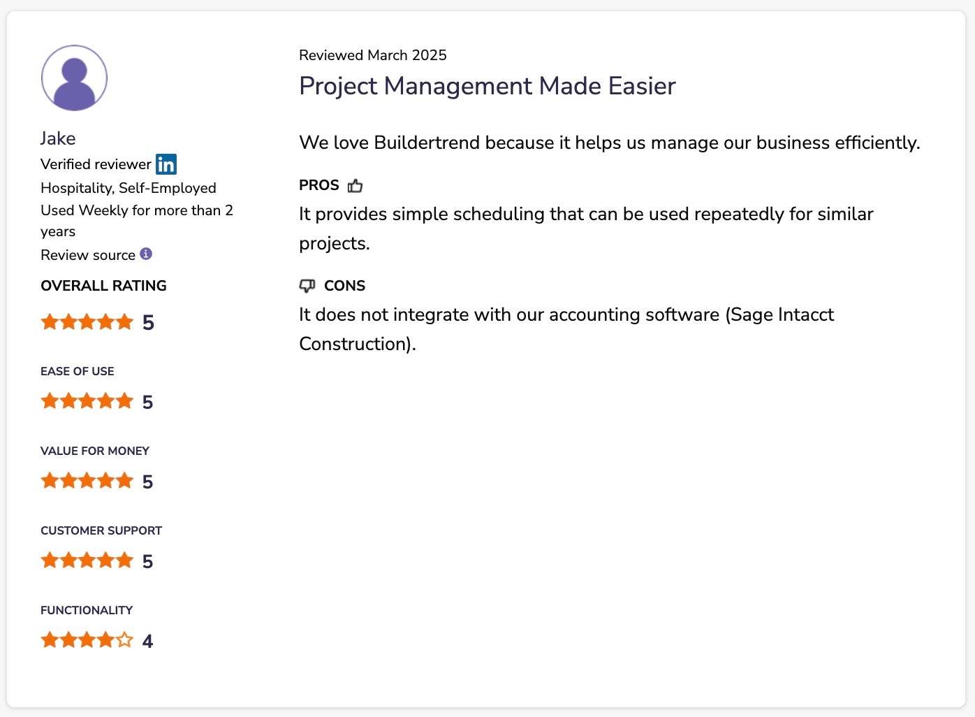Buildertrend software integrations review