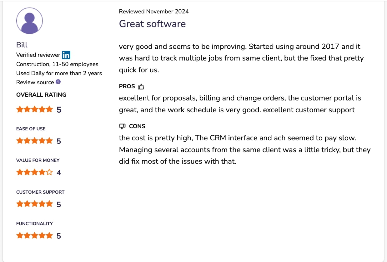 Buildertrend software pricing review