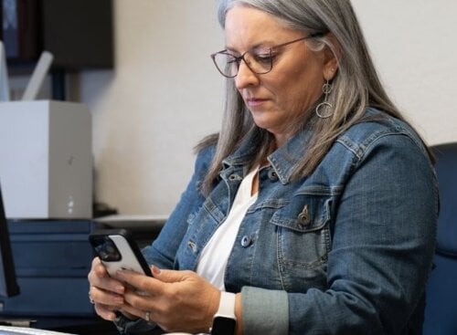 Service provider using software on their mobile device to manage business operations