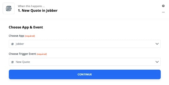 Choosing trigger in Zapier