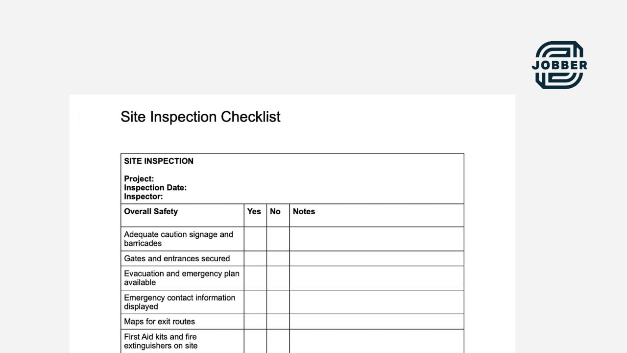 Free site inspection checklist to help with construction cost estimating