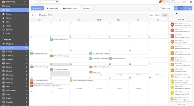 Fieldwire construction employee scheduling software desktop view