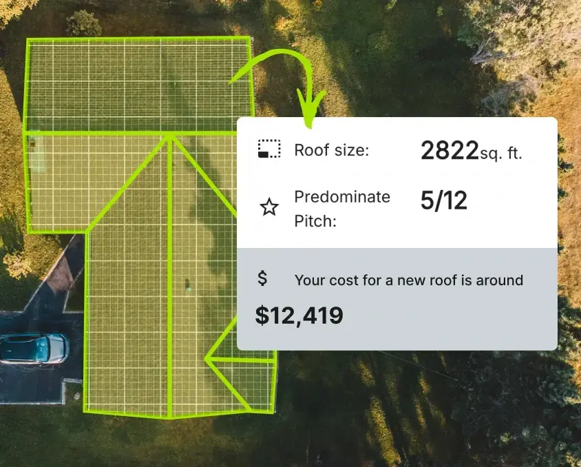 Roof measurement and cost calculator tool