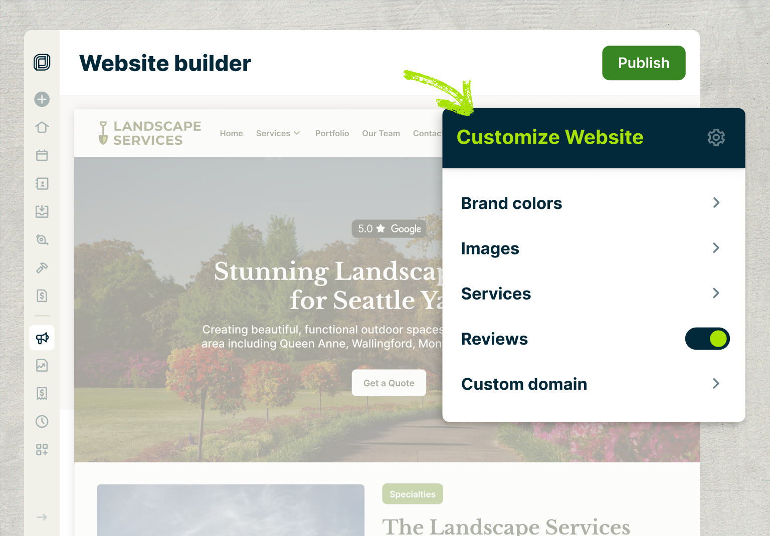 image of Jobber Website builder