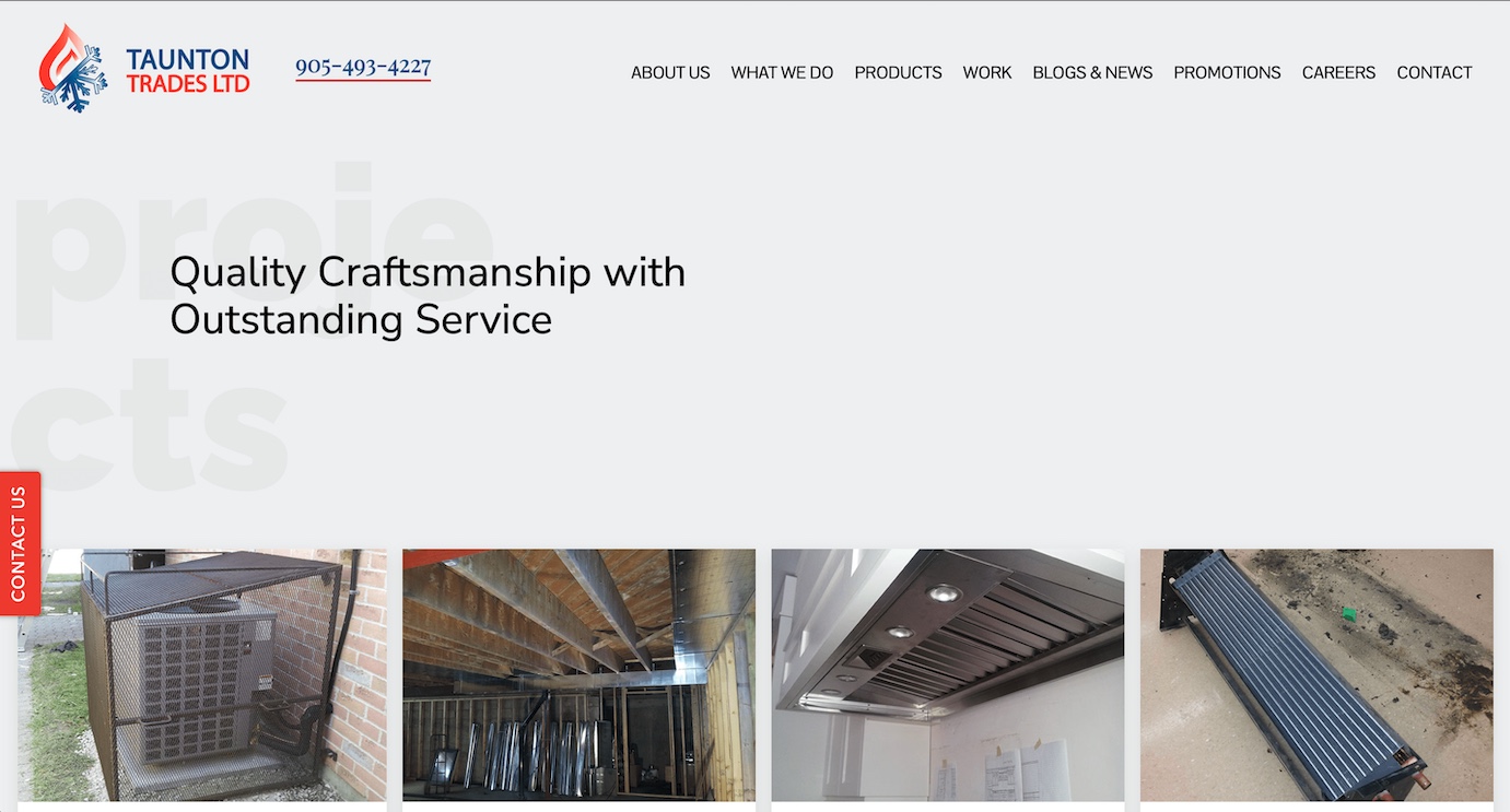 image of Taunton Trades Ltd's website