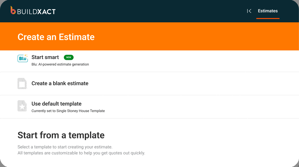 image of Buildxact's estimate builder