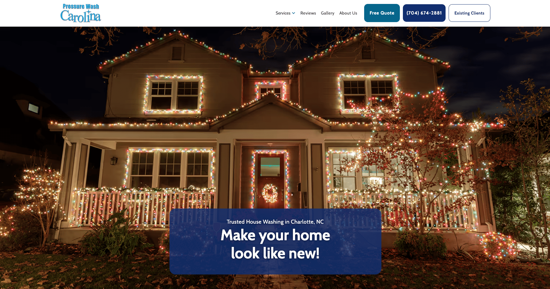 image of Pressure Wash Carolina's home page