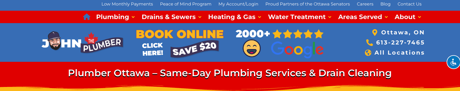 Image of John the Plumber's website header