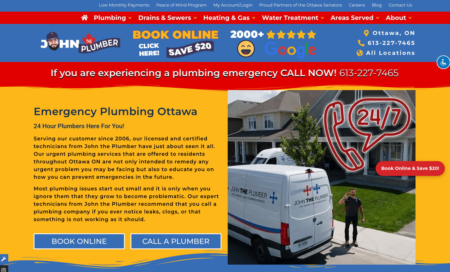 image of John the Plumber's website