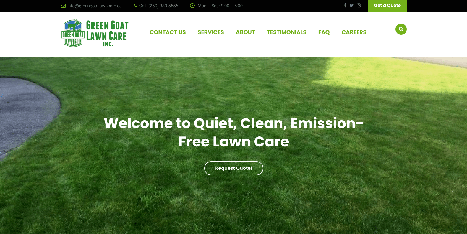 image of Green Goat Lawn Care's home page