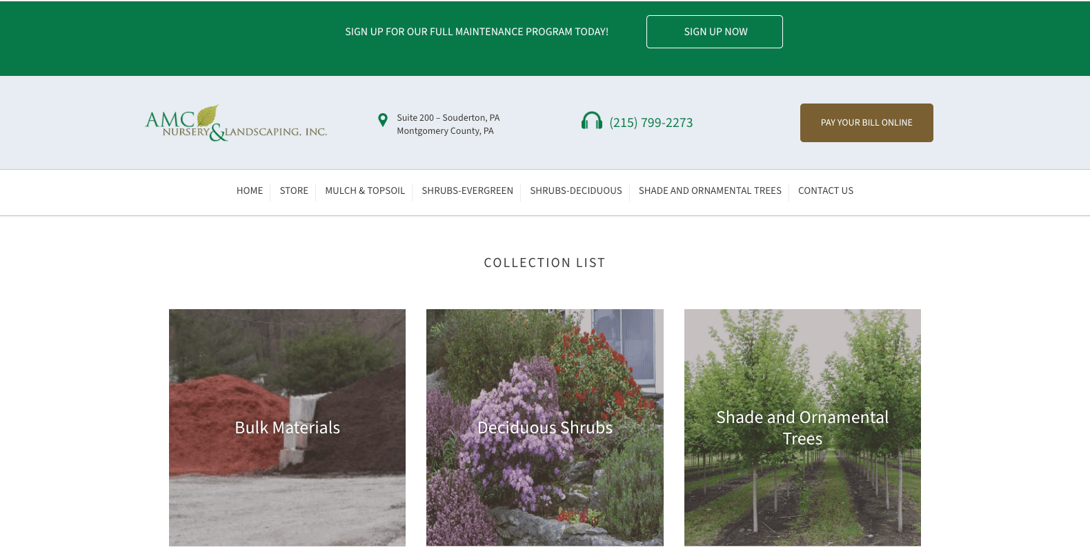 Image of AMC Nursery & Landscaping's online shop