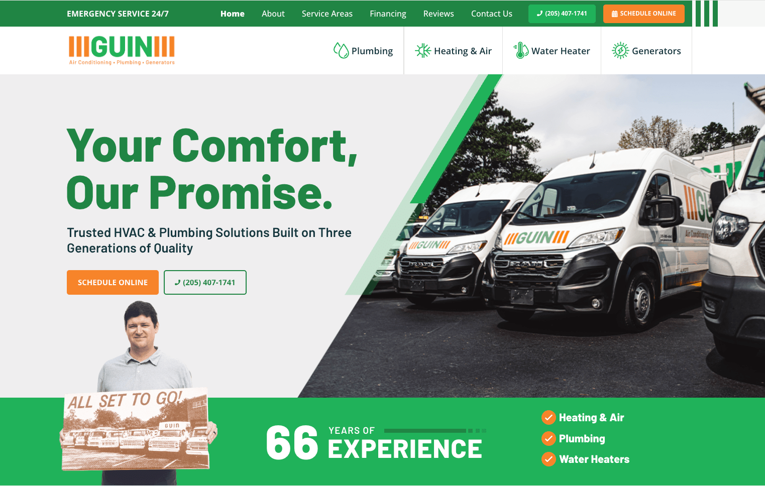 image of Guin Service home page