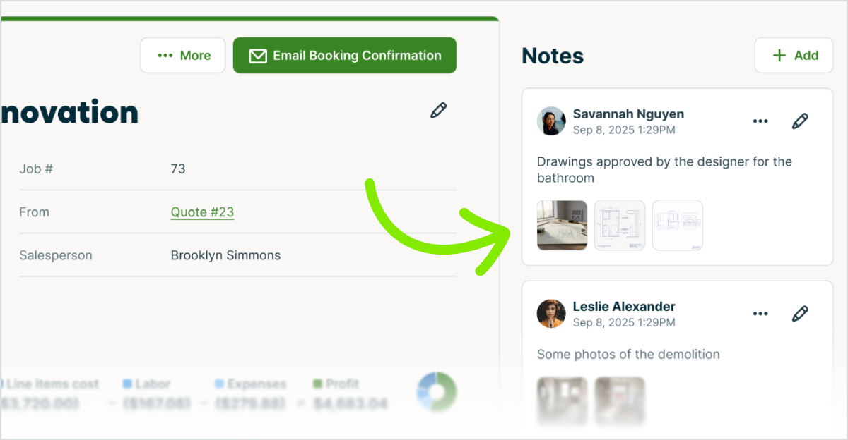 Screenshot of Jobber's new sidebar