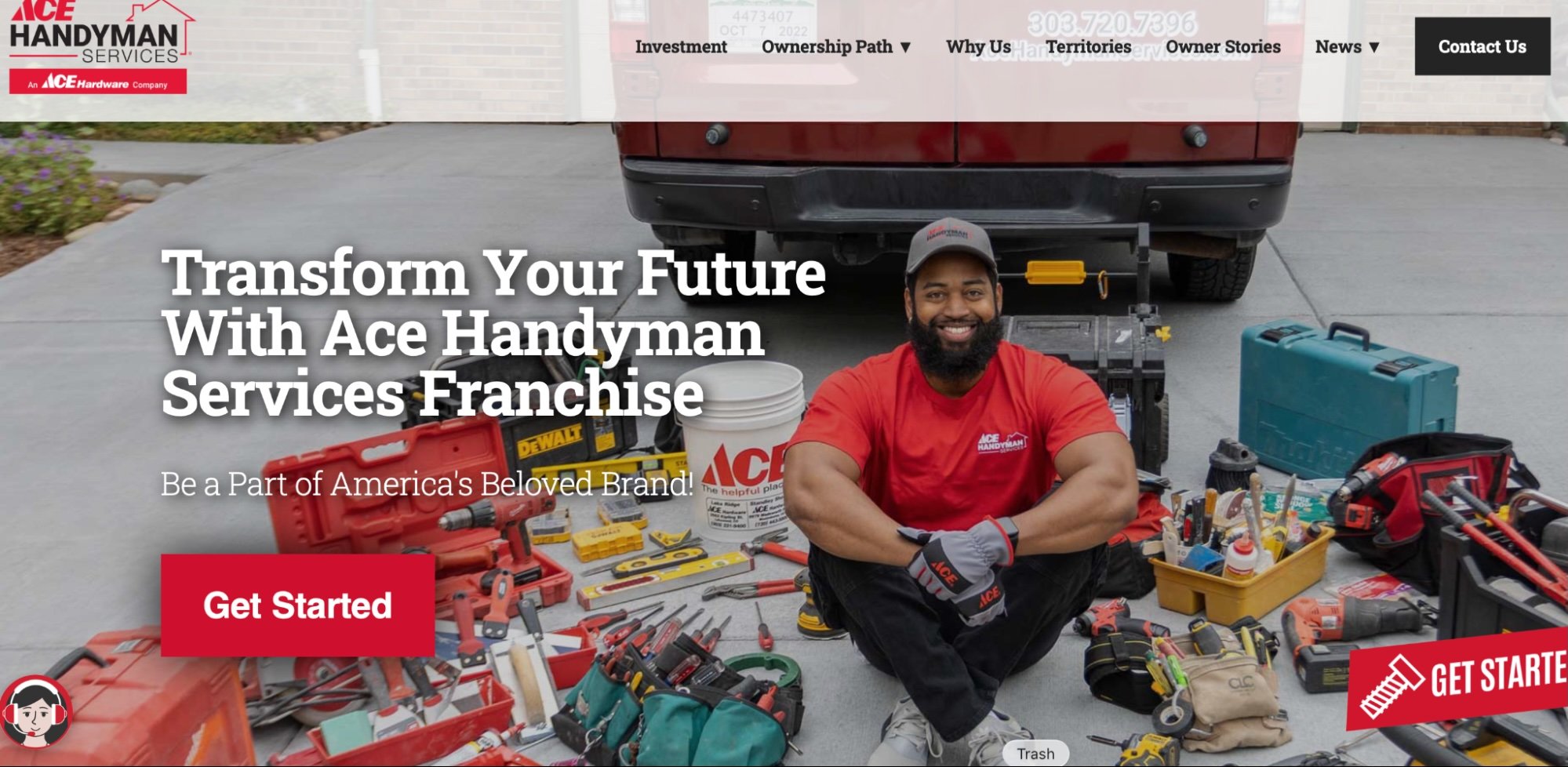 Screenshot of Ace Handyman Services website