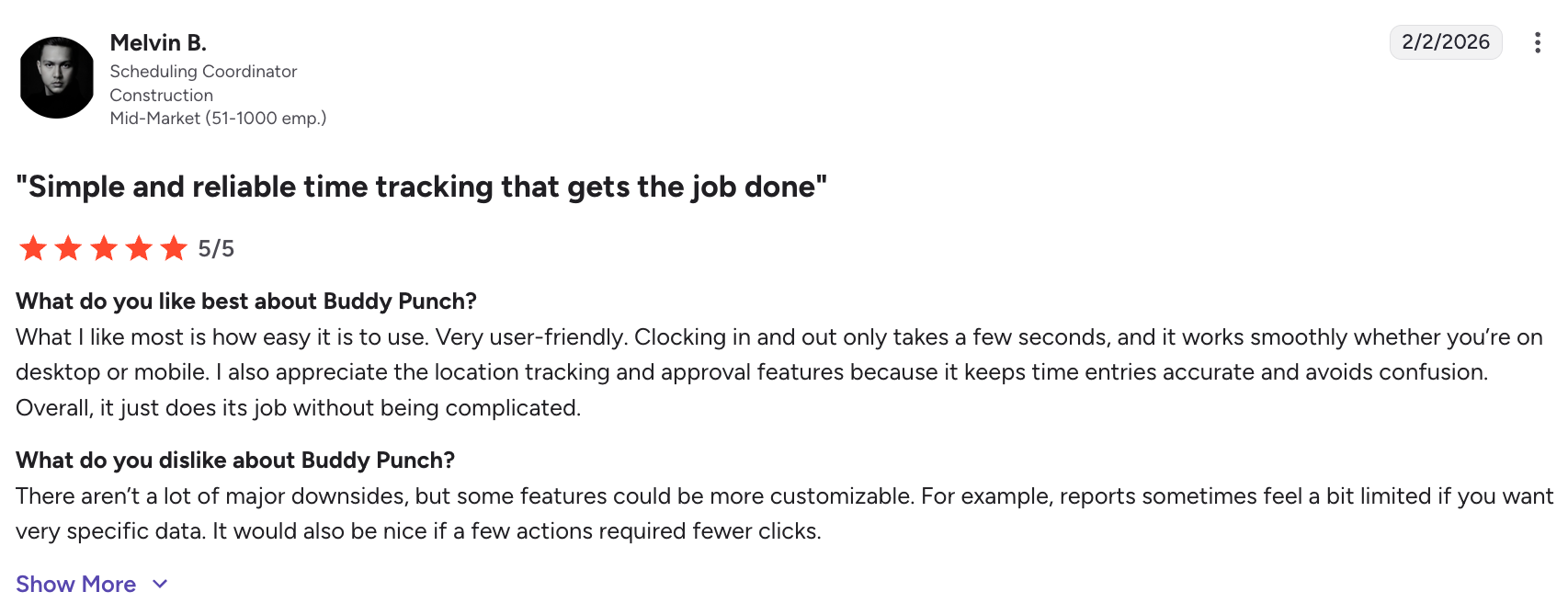 Favorable Buddy Punch review