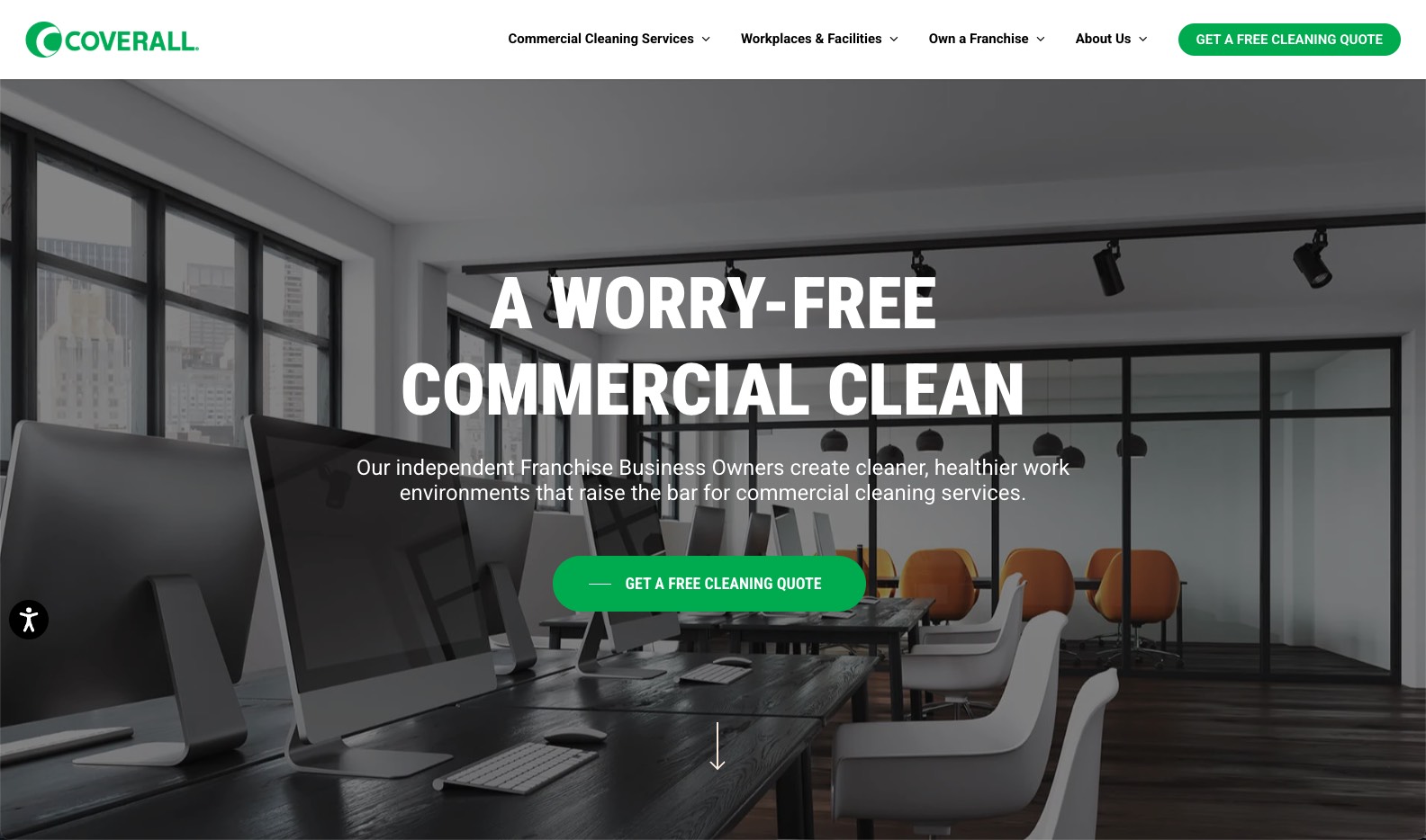 Coverall commercial cleaning franchise website