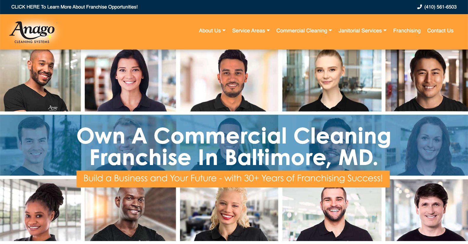 Anago commercial cleaning franchise website