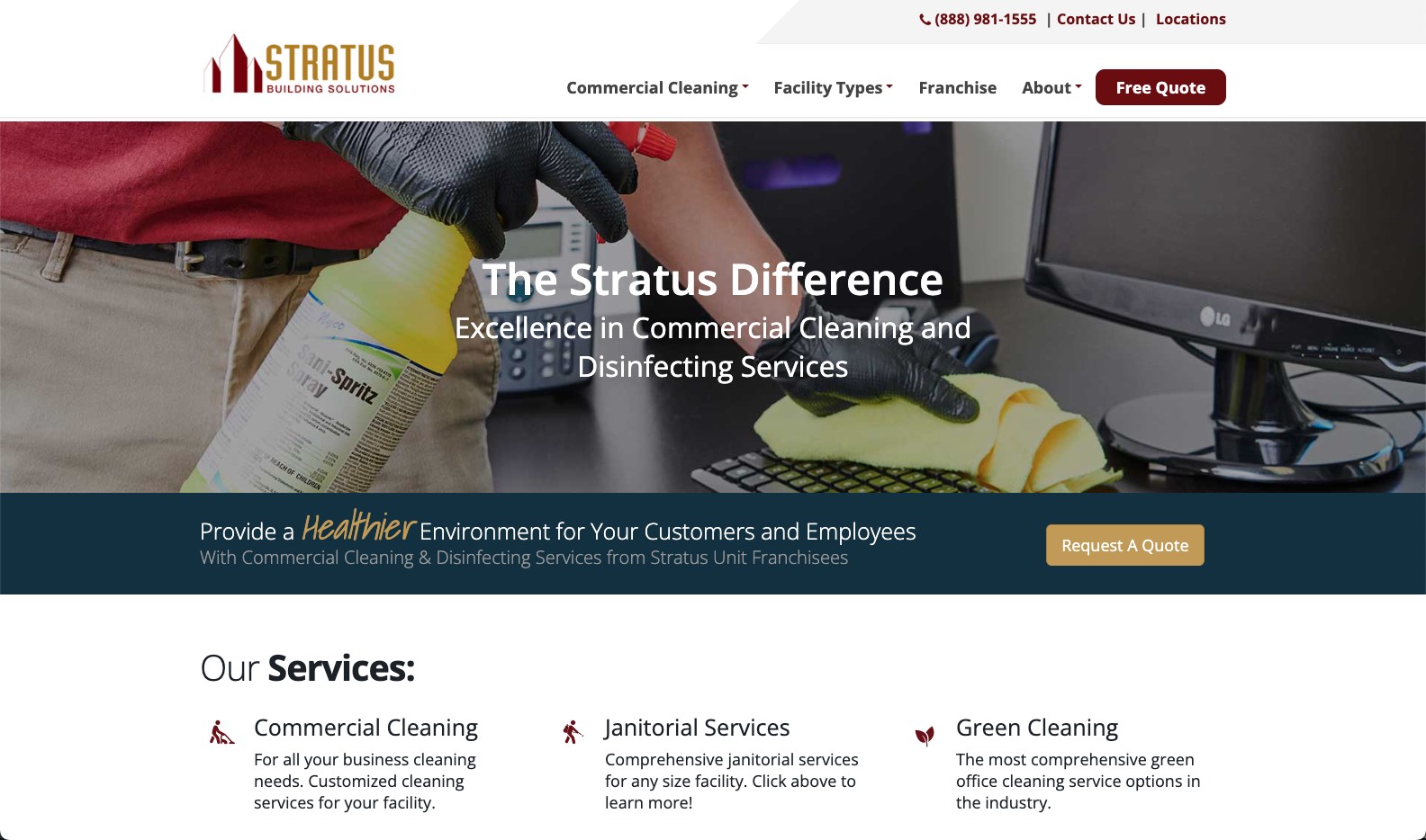 Stratus commercial cleaning franchise website