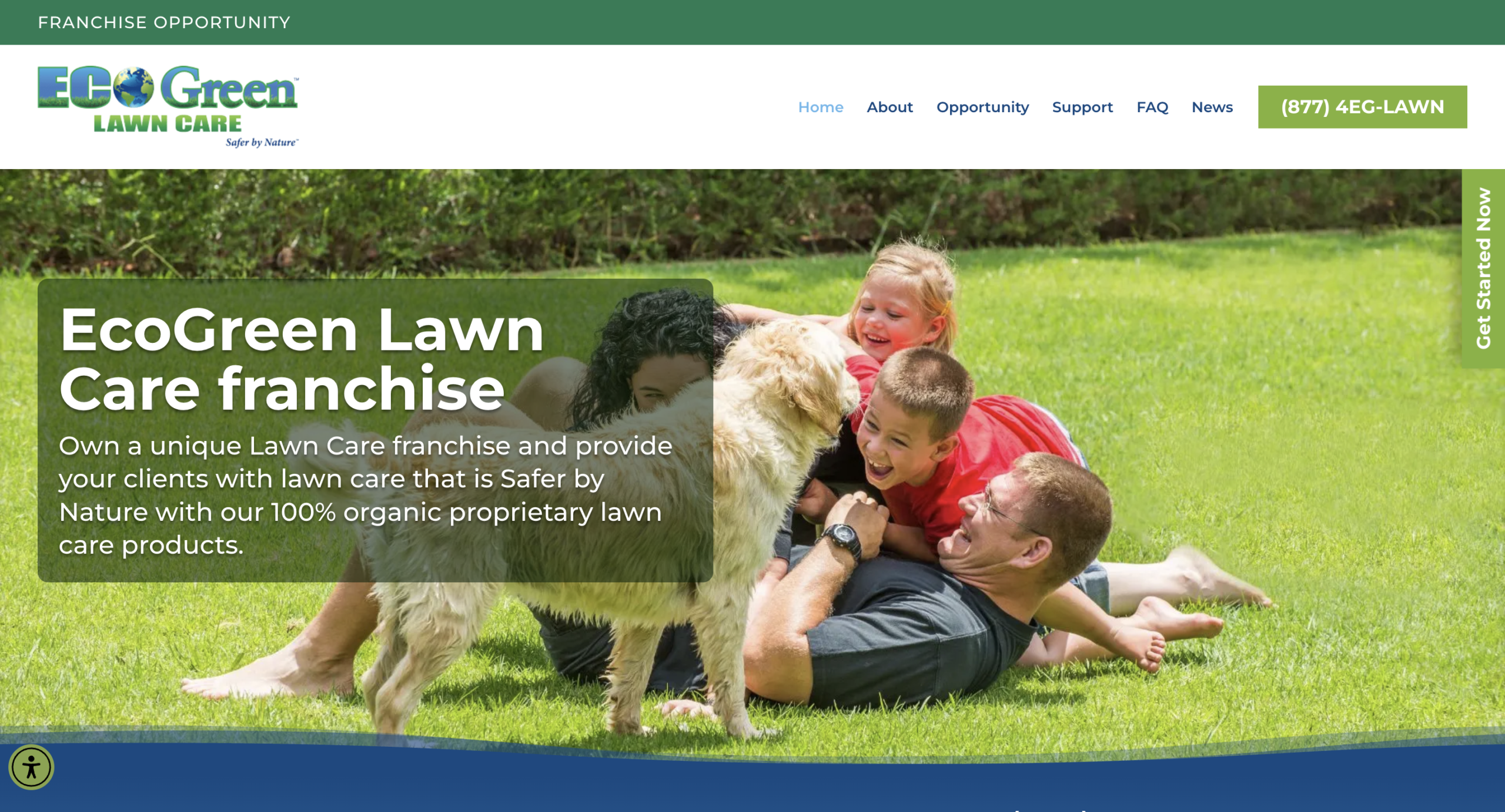 image of Eco Green Lawn Care's website