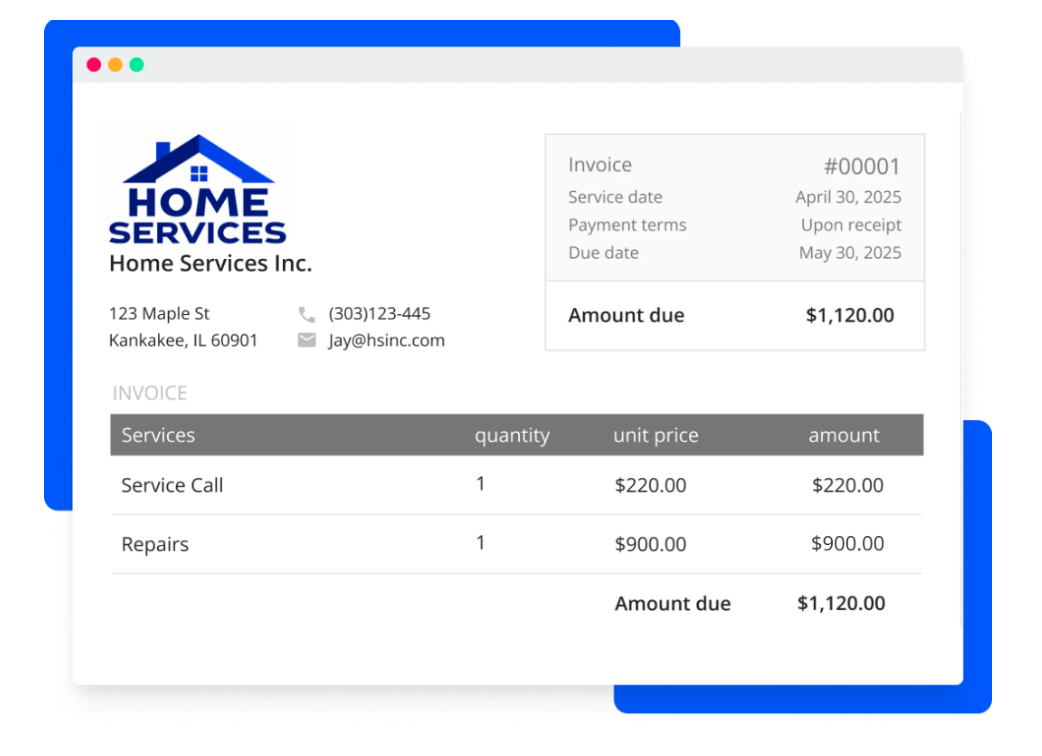 Housecall Pro invoice