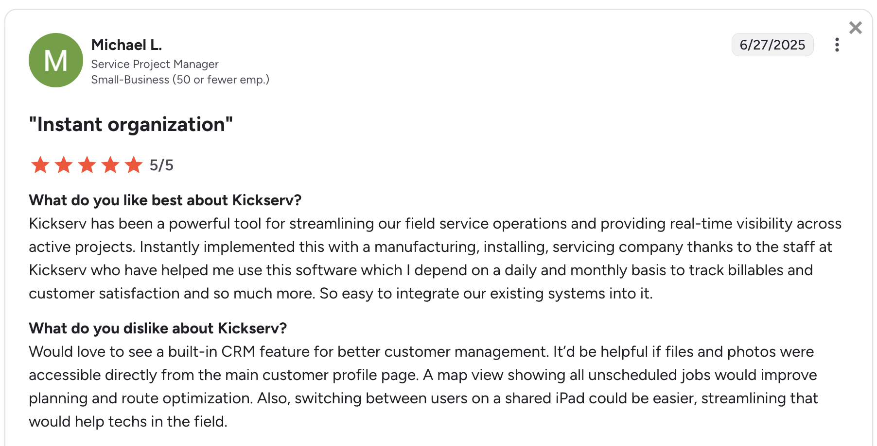 image of Kickserv review