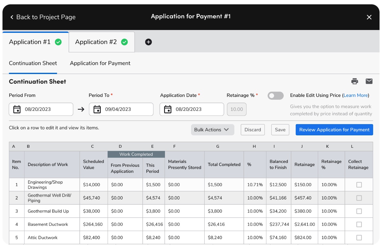 ServiceTitan progress billing
