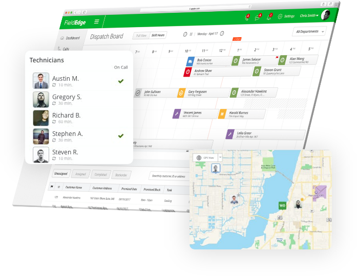 FieldEdge schedule and map