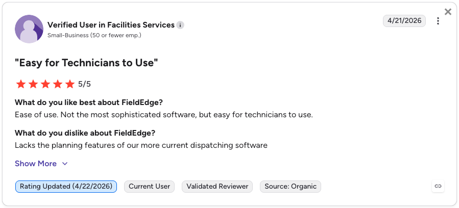 Favorable FieldEdge review