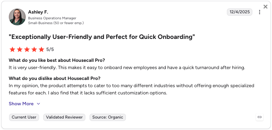 Favorable Housecall Pro review