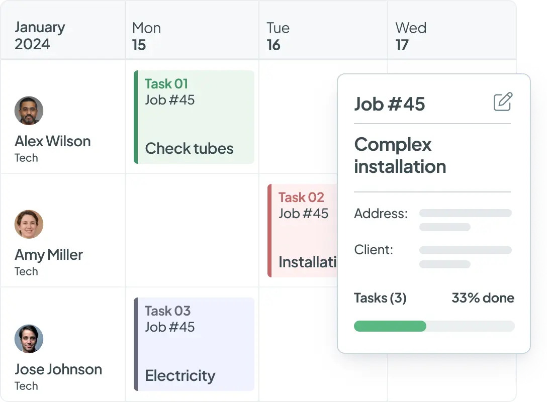 Workiz schedule