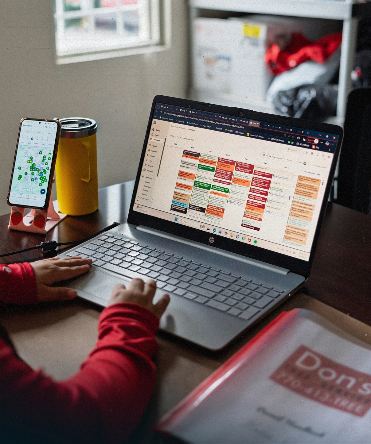 A person using a laptop