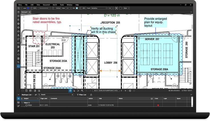 Bluebeam drawings on desktop