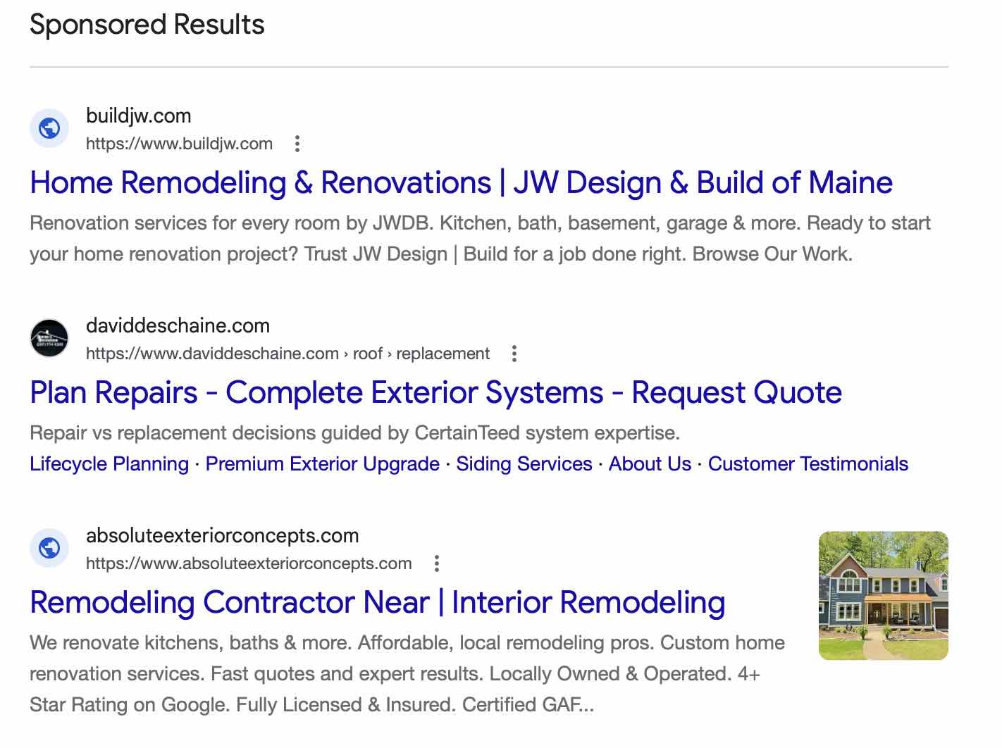 Google Local Services Ads appear as sponsored listings at the top of new search results