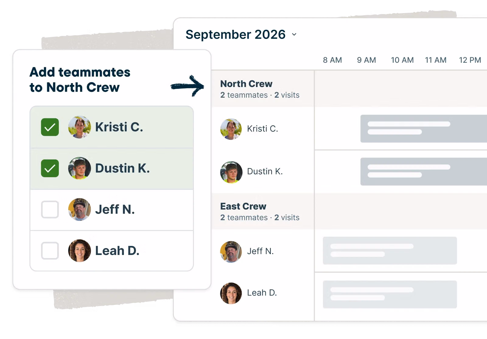 Scheduling calendar in Jobber software